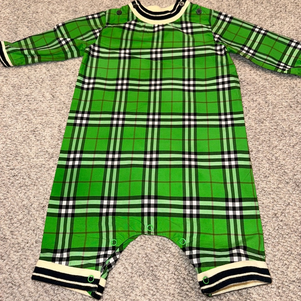 Burberry Baby Boy Plaid Onesie 6 Months